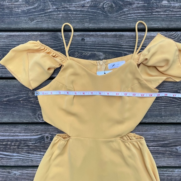 Dress: Oak + Fort Long Yellow Cutout Dress - Picture 9 of 11